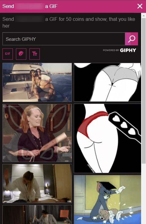 fetoo fetish site send gif feature