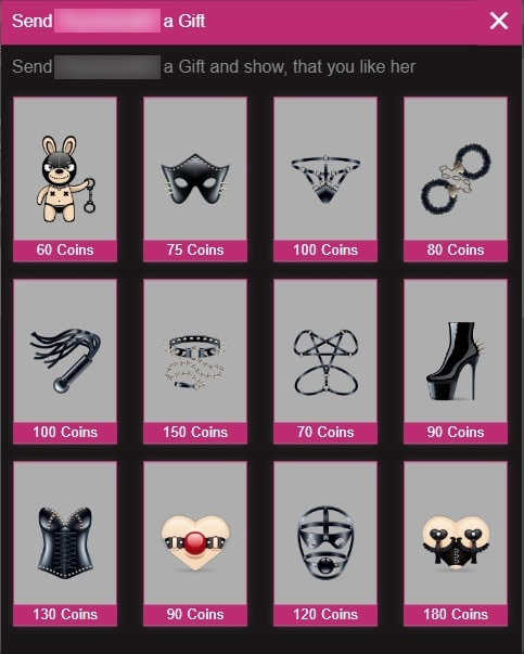 fetoo fetish site send gifts feature