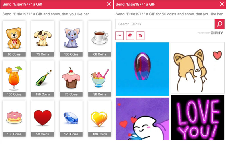 idates dating site Gifts and GIFs feature