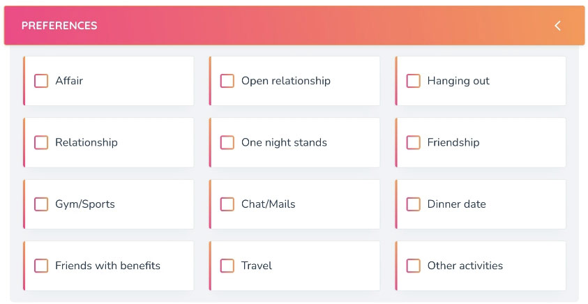 mature dates dating site registration process preferences