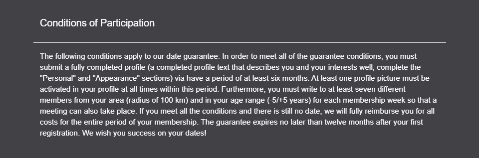 real dates now dating site terms and conditions for participation. Security and safety of site.