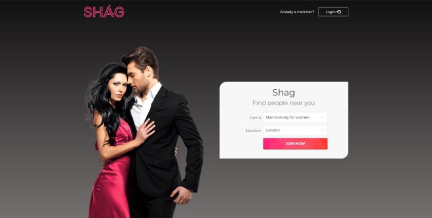 shag.co.uk dating site homepage