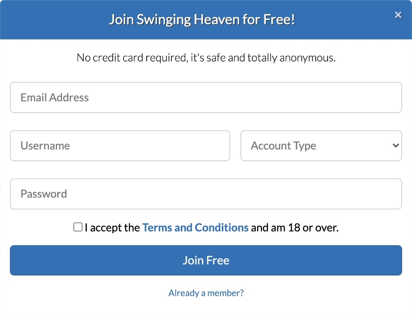 swinging heaven registration form