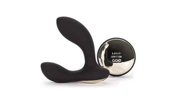 The black Lelo Hugo prostate massager sex toy. The toy is displayed against a white background.