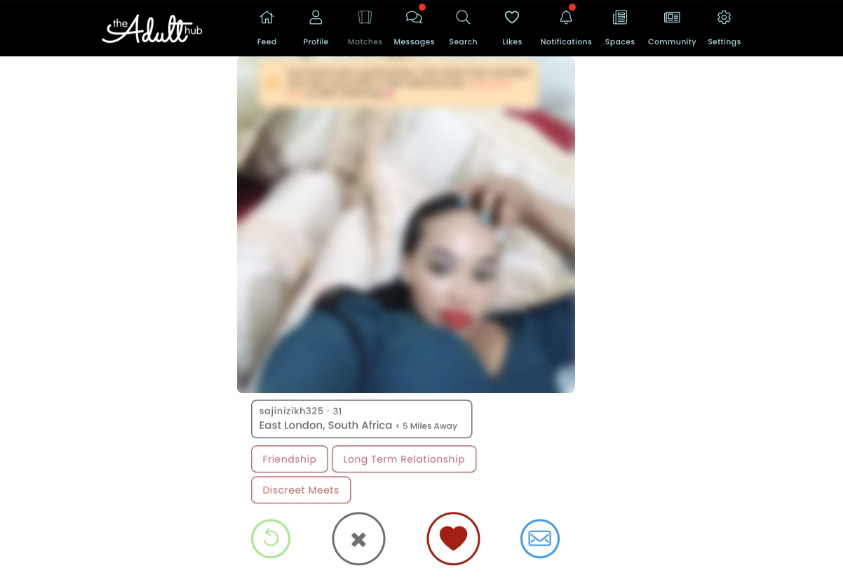 TheAdultHub dating site feature Matches and Likes