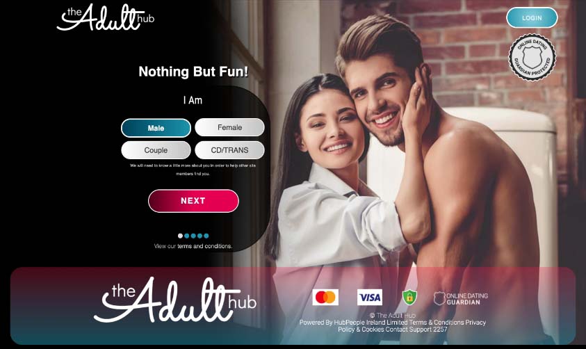 TheAdultHub dating site registration process sign up form