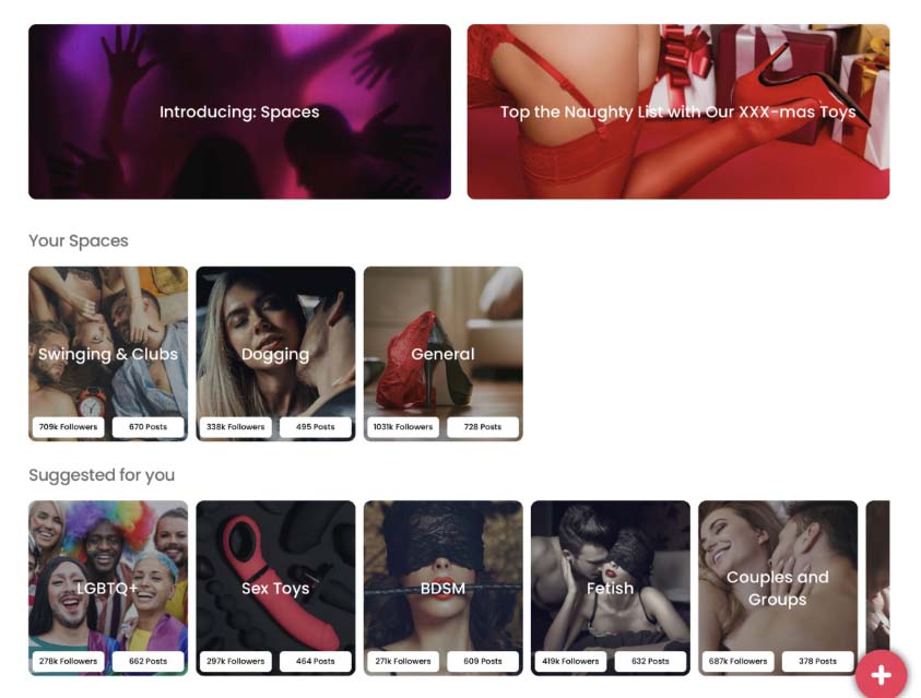 TheAdultHub dating site features spaces